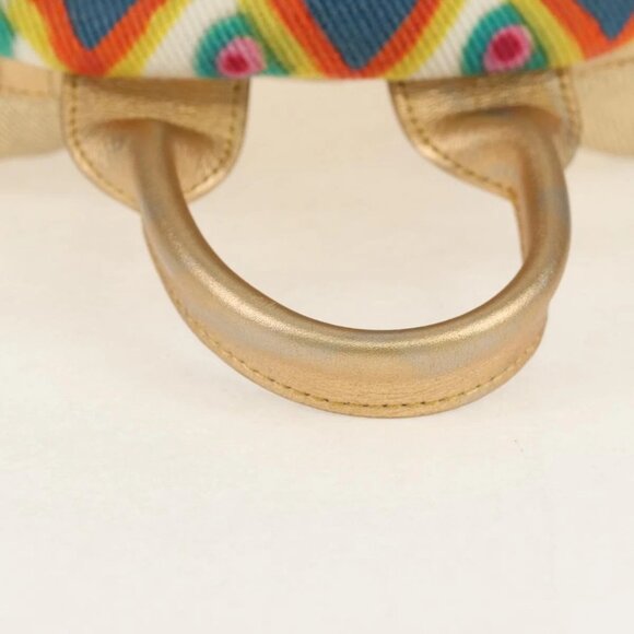 CHANEL Graffiti Backpack Canvas Gold CC Auth main image 13